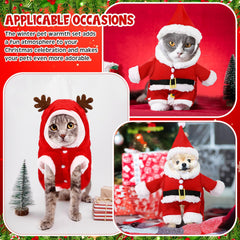 ShinyMatch Santa Hoodie Costume back view with tree design for holiday wear