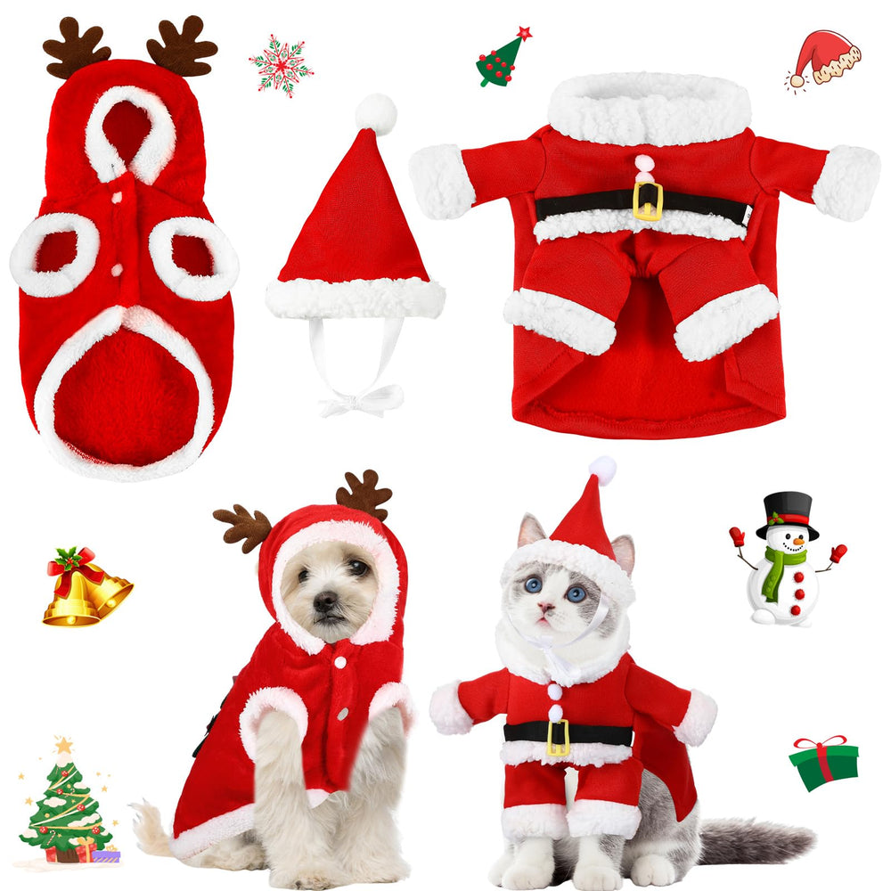 ShinyMatch Santa-Reindeer Costume front view for festive pet photos
