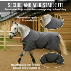 Shinylin adjustable neck view—easy adjustments for comfortable coverage.