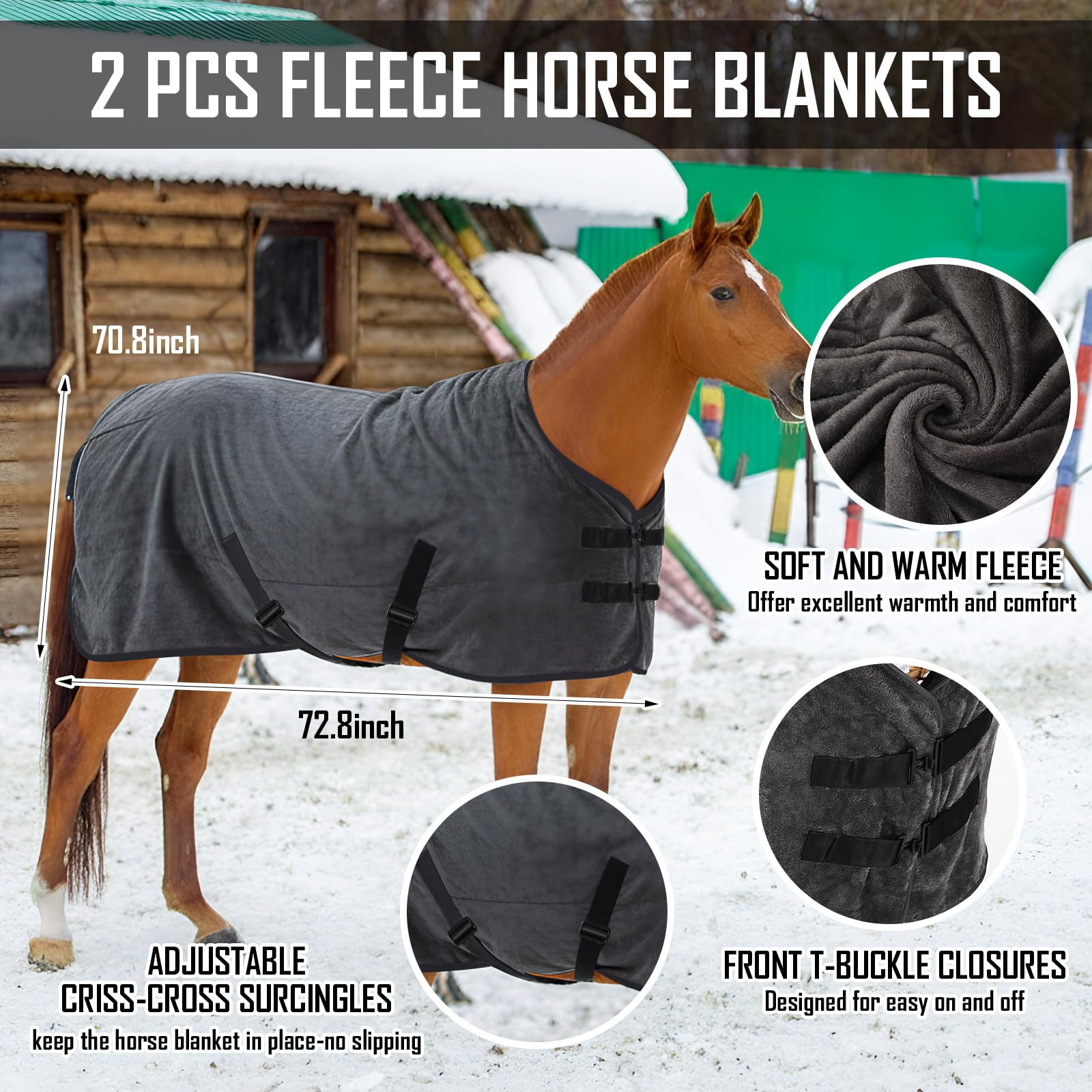Shinylin fleece cooler blanket back view—secure fit for stable movement.
