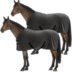 Shinylin horse fleece cooler blanket front view—2-pack versatility for daily cooling.