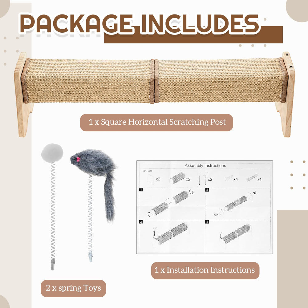 Shinylin natural sisal material offers durable clawing texture for long-lasting use.