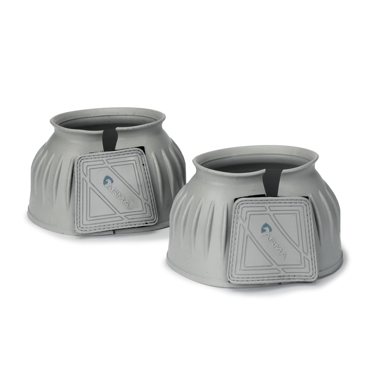 Shires ARMA over reach bell boot grey XX-Full close-up showing shock-absorbing gum rubber protection