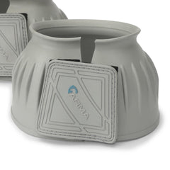Shires ARMA over reach bell boot grey XX-Full on horse demonstrates scuff and blow deflection