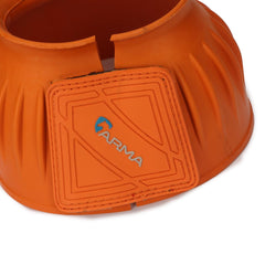 Shires Arma Overreach Bell Boots close-up of rubber touch-close fastenings