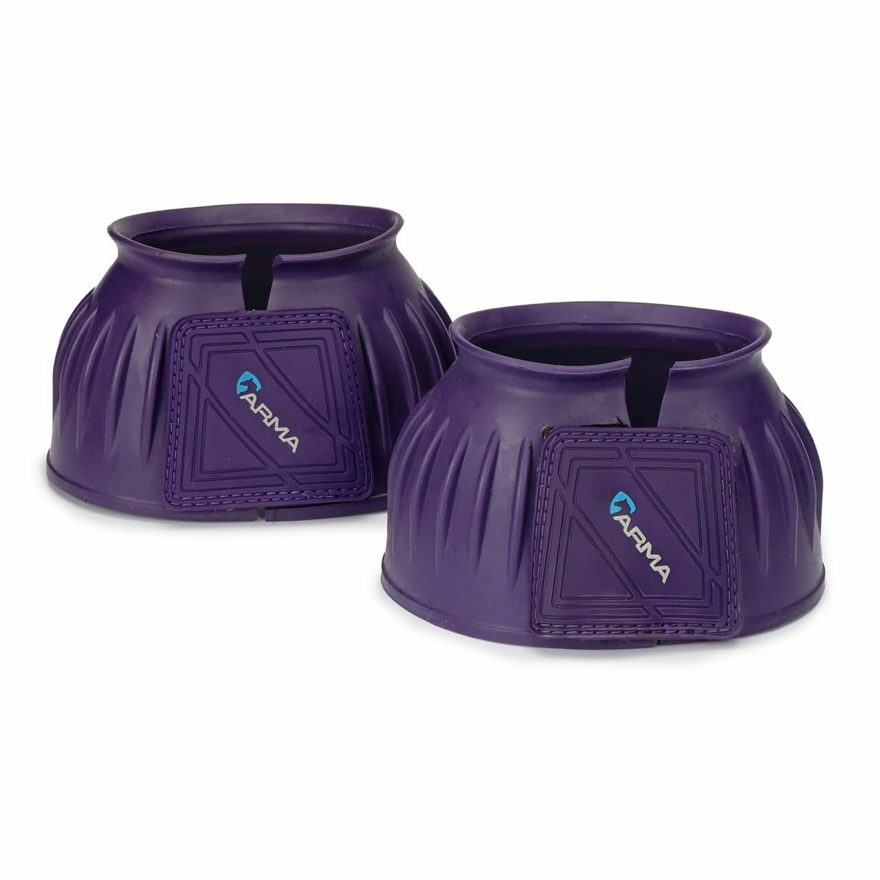 Shires Arma overreach bell boots on horse leg protect hooves during riding