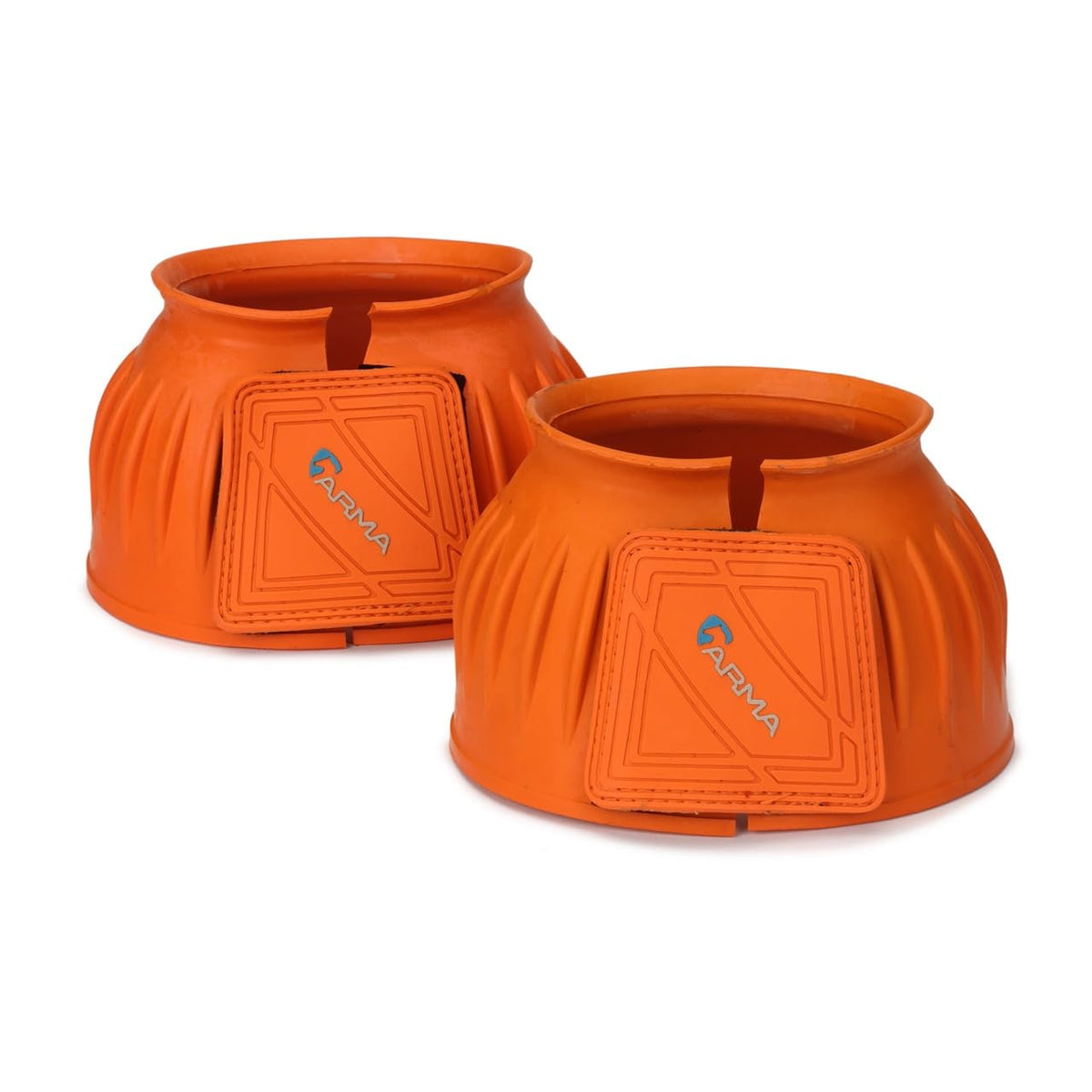 Shires Arma Overreach Bell Boots outer view shows secure fit and protective design