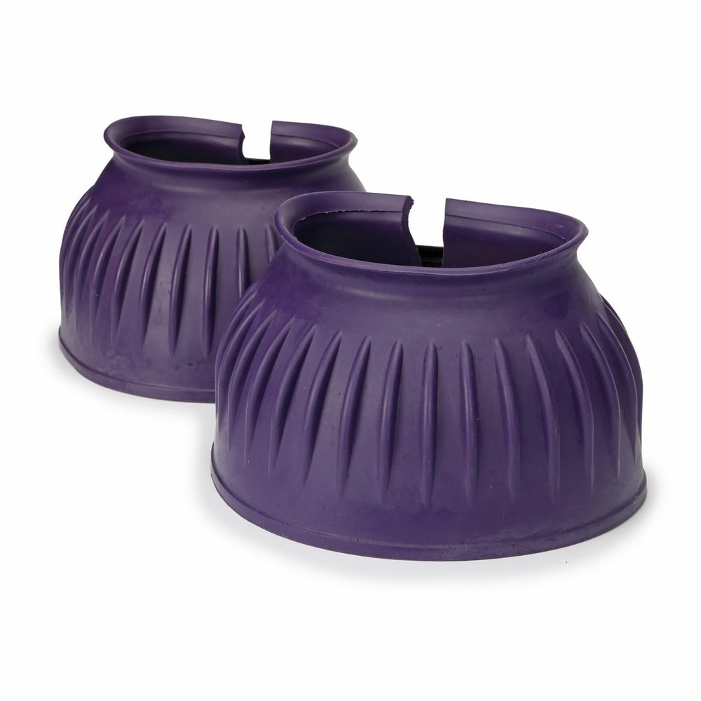 Shires ARMA touch close over reach boots full purple packaged for easy storage and transport
