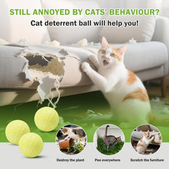 SHIUMORE cat repellent long-lasting effectiveness demonstrated with multi-ball setup for extended protection.