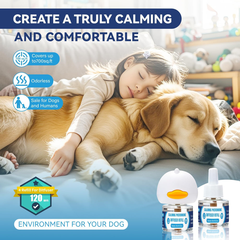 SHIUMORE dog calming diffuser 6in1 heads mounted for easy operation and steady soothing scent.