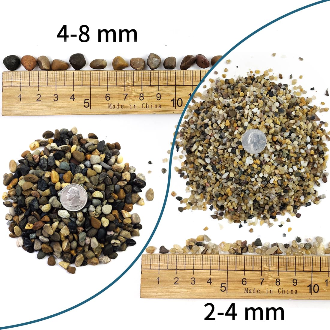 SHIZWU colored pebbles 2-4mm close-up for vibrant terrarium and aquarium accents