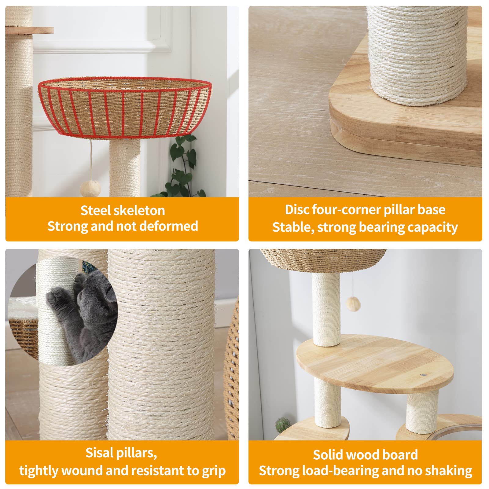 SHODMI natural sisal posts resist claws and protect furniture.