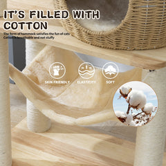 SHODMI oak wood tower with multi-level layout for large cats.