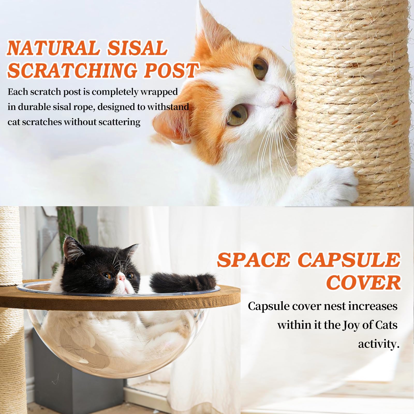SHODMI Big Cat Tree rustic wood styling blends with home décor