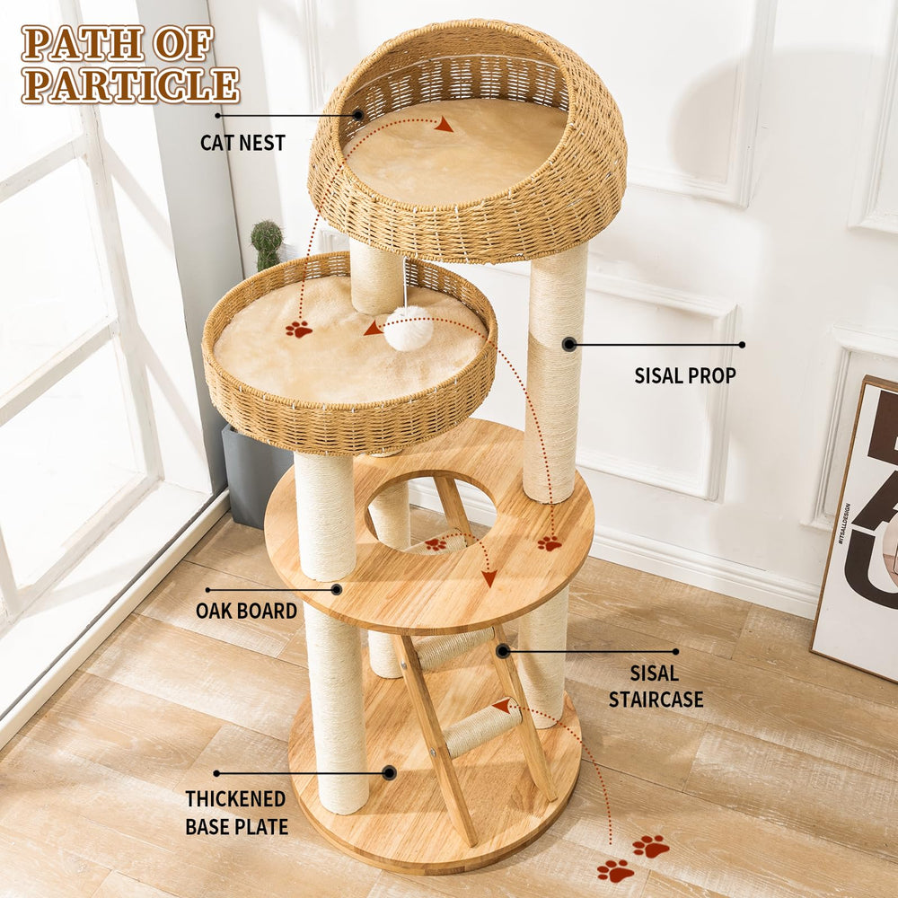 SHODMI cat tree layered nests provide multiple lounging spots for curious cats