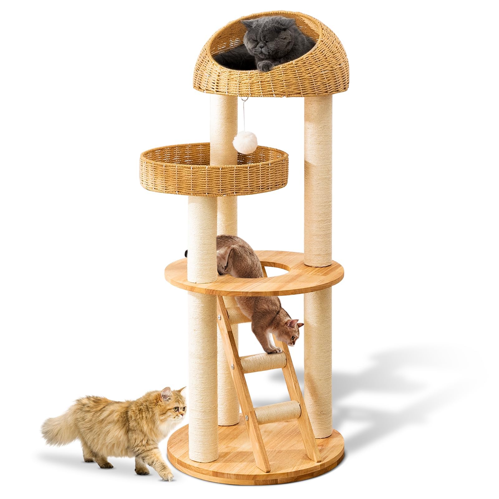 SHODMI Big Modern Cat Tree Tower top nest for cozy cat naps and views