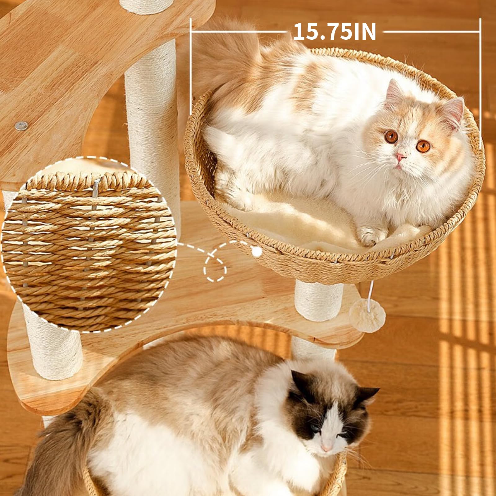 SHODMI three big sisal posts satisfy scratching while protecting furniture.