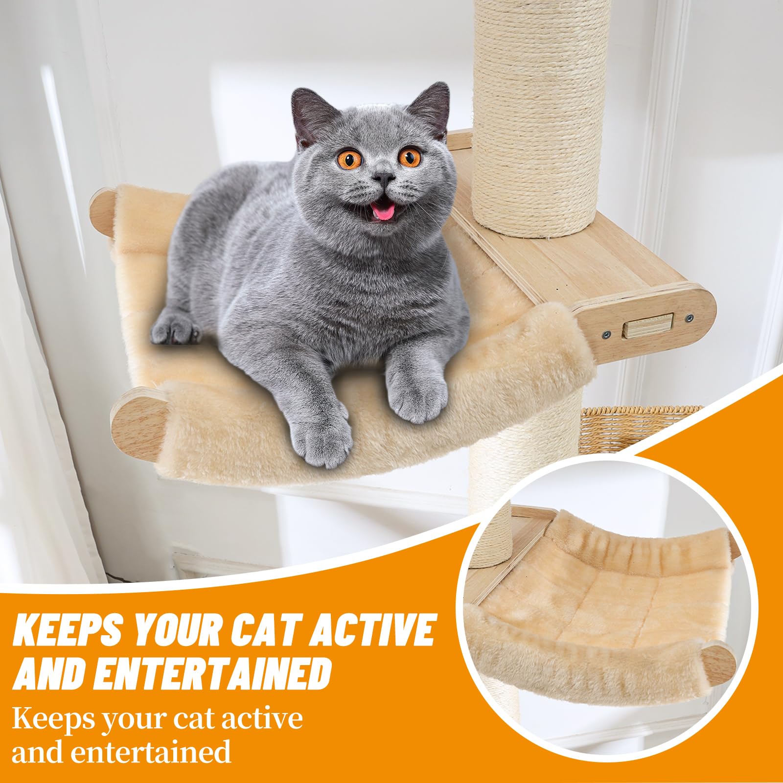 SHODMI cat tower with sisal scratching posts preserves furniture