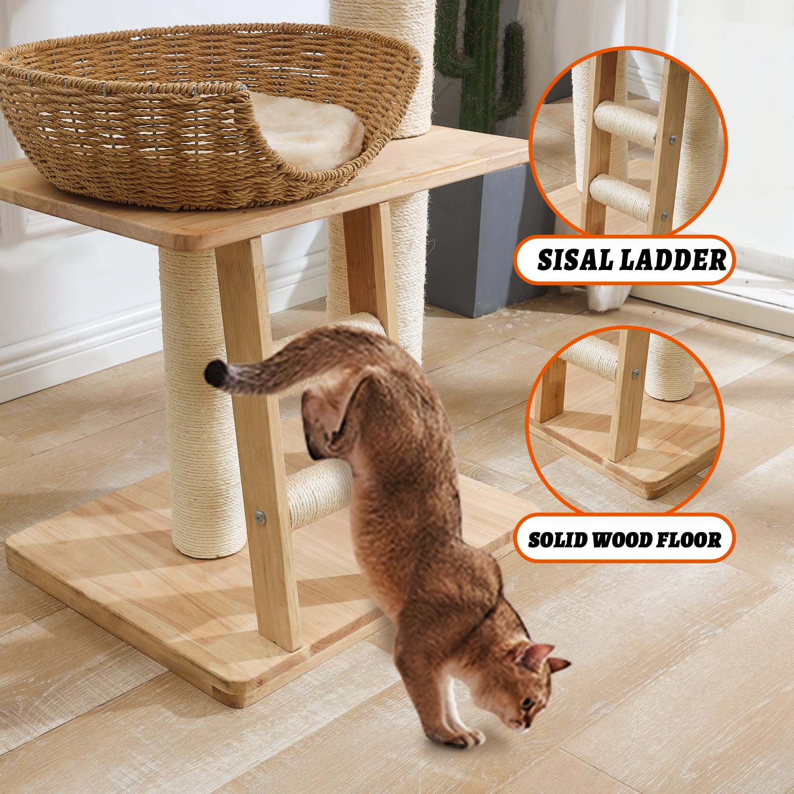 SHODMI reinforced cat tree supports large cats without wobbling