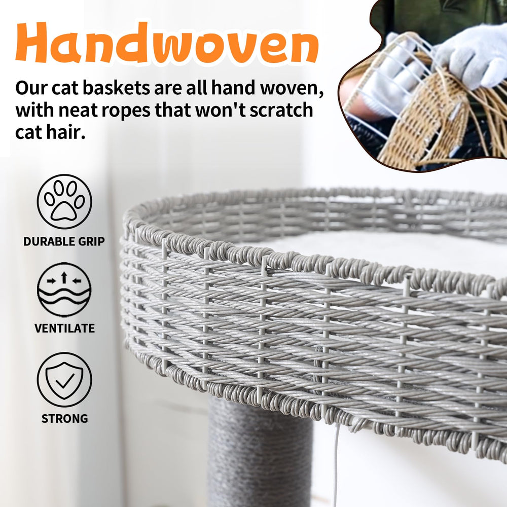 SHODMI cat tree natural oak finish that blends with home decor.