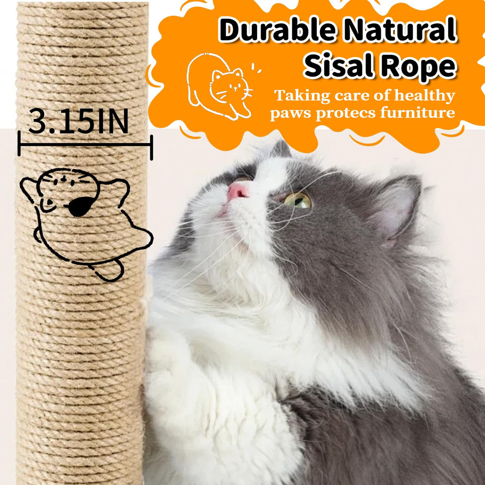 SHODMI Large Cat Tree thick posts deliver stable play for energetic cats.