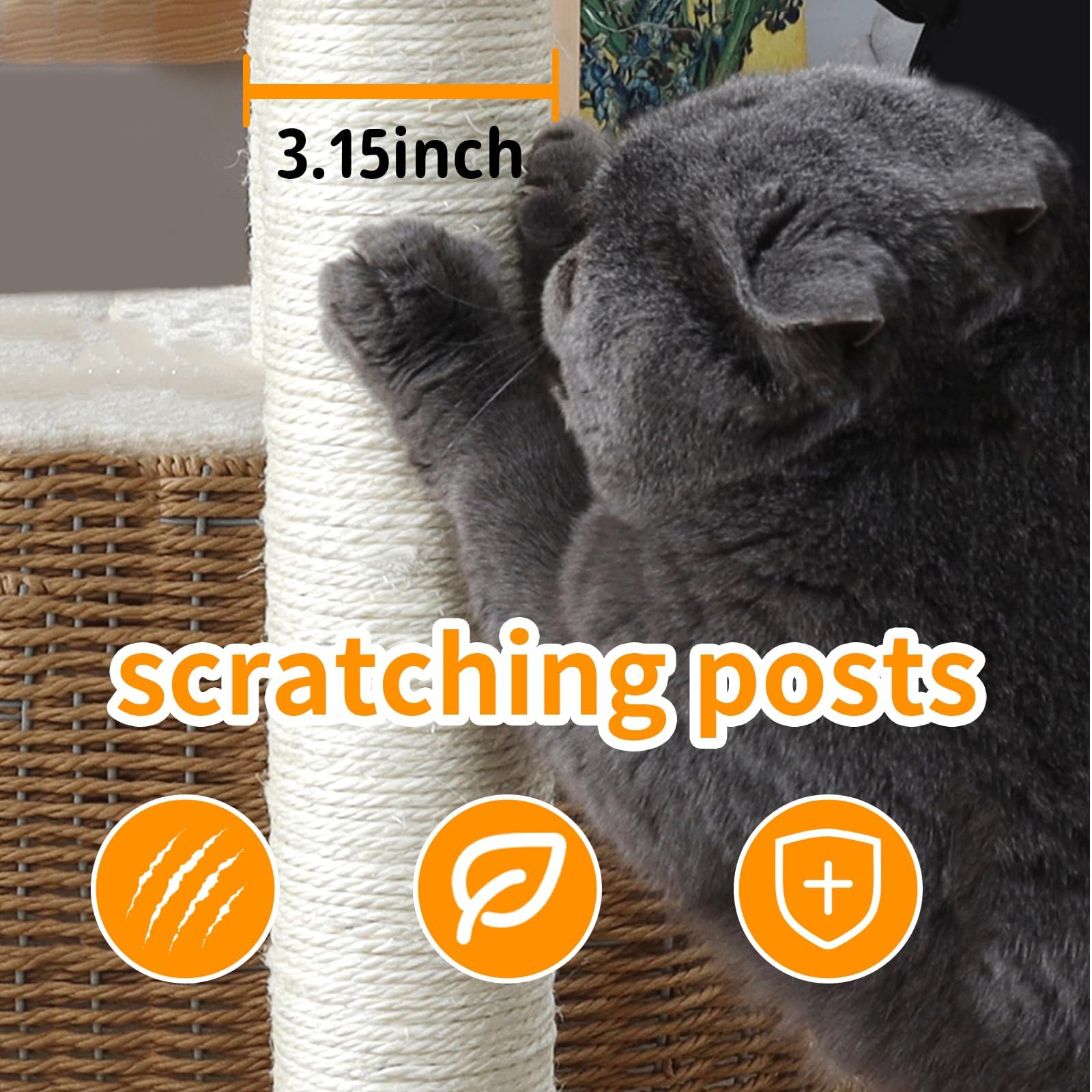 SHODMI modern cat tree tower mats are machine-washable for easy upkeep.