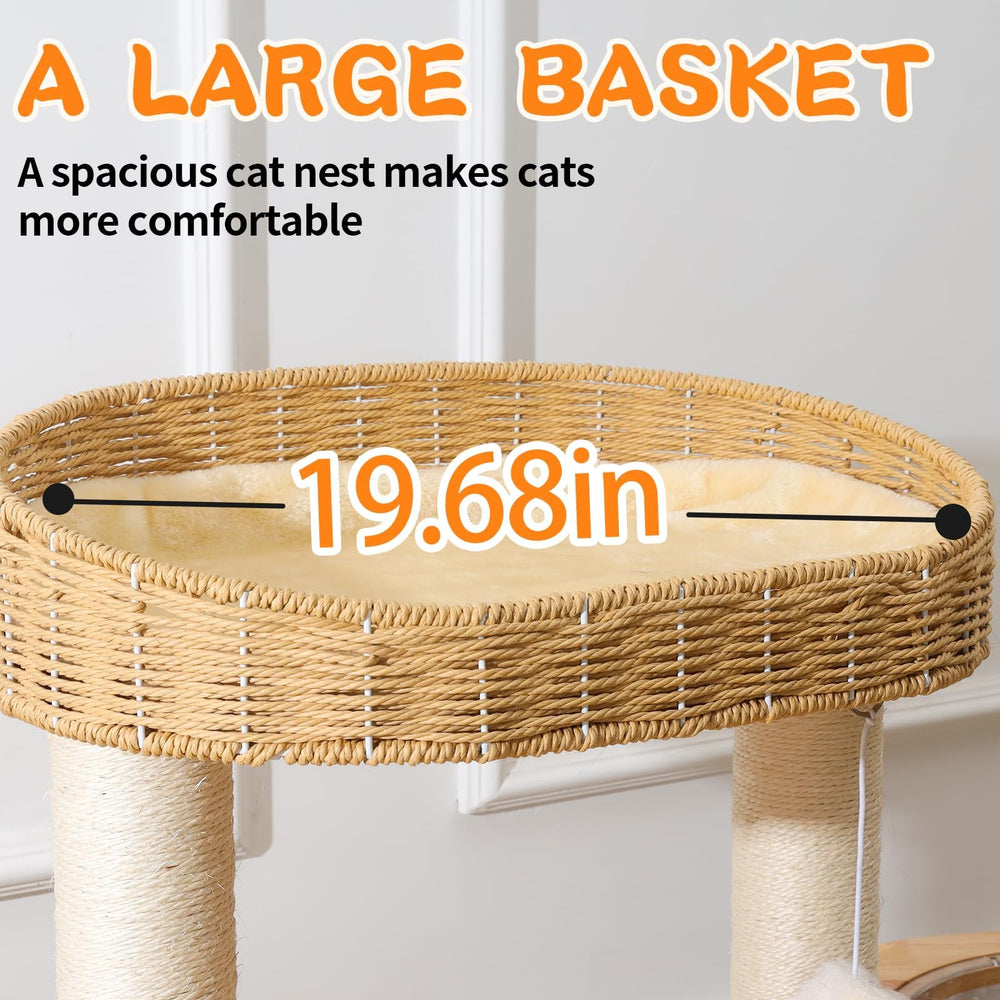 SHODMI modern cat tree tower nest and baskets create cozy private spaces.
