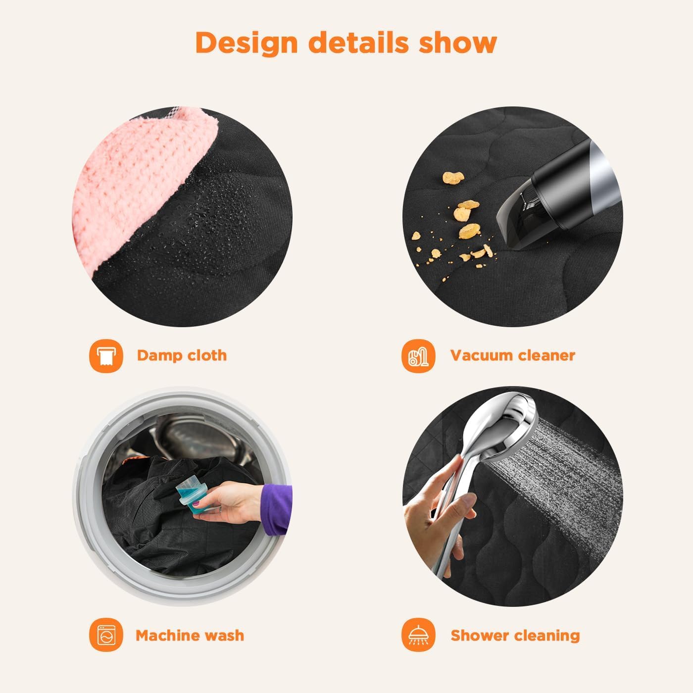 Shodu padded interior adds comfort for pets on long trips.