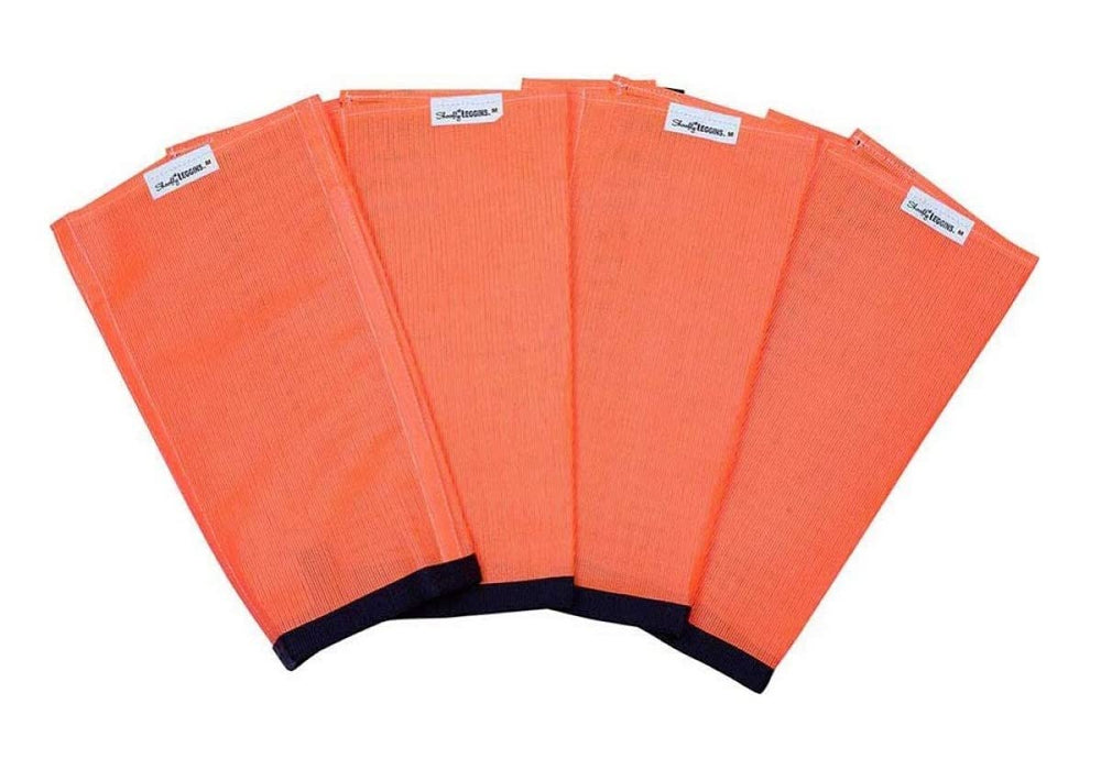 SHOOFLY Horse Leggins on a stall-horse leg showing orange color and secure fit