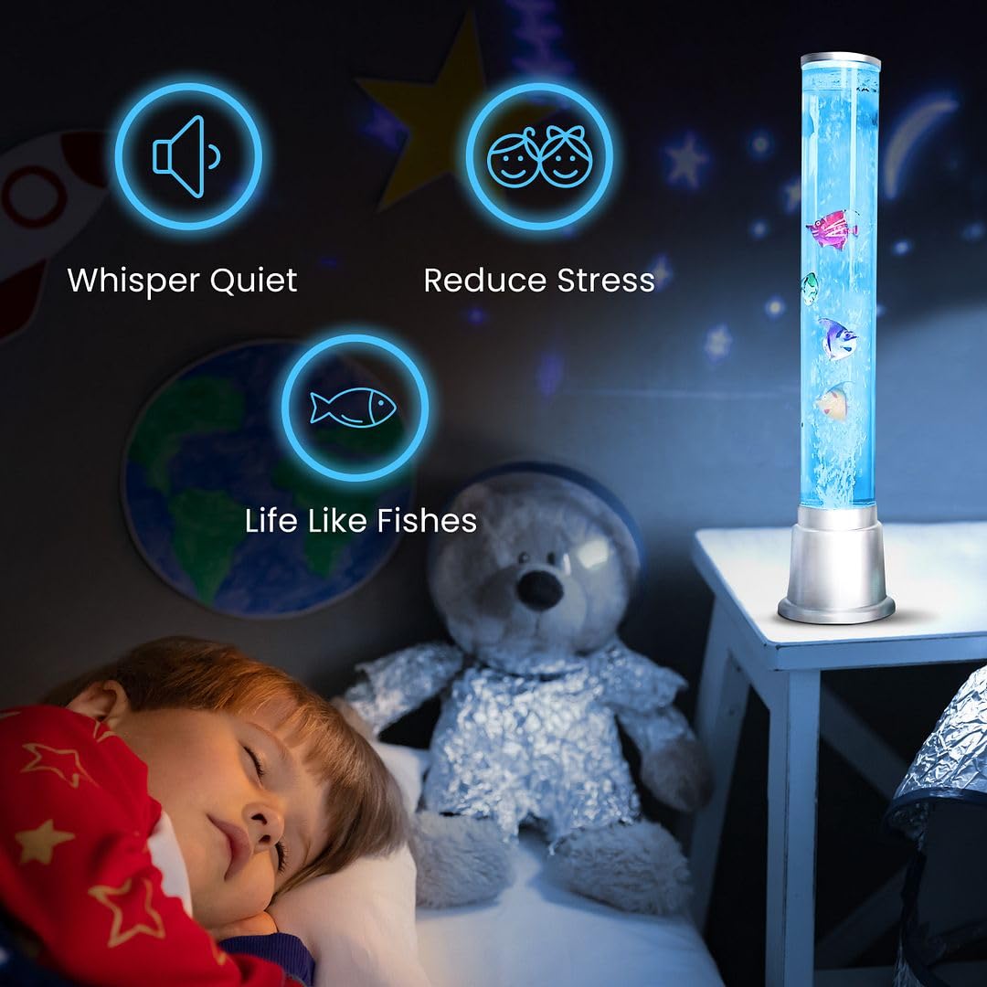 Shop LC Fish Lamp with moving fake fish inside the bubble tube