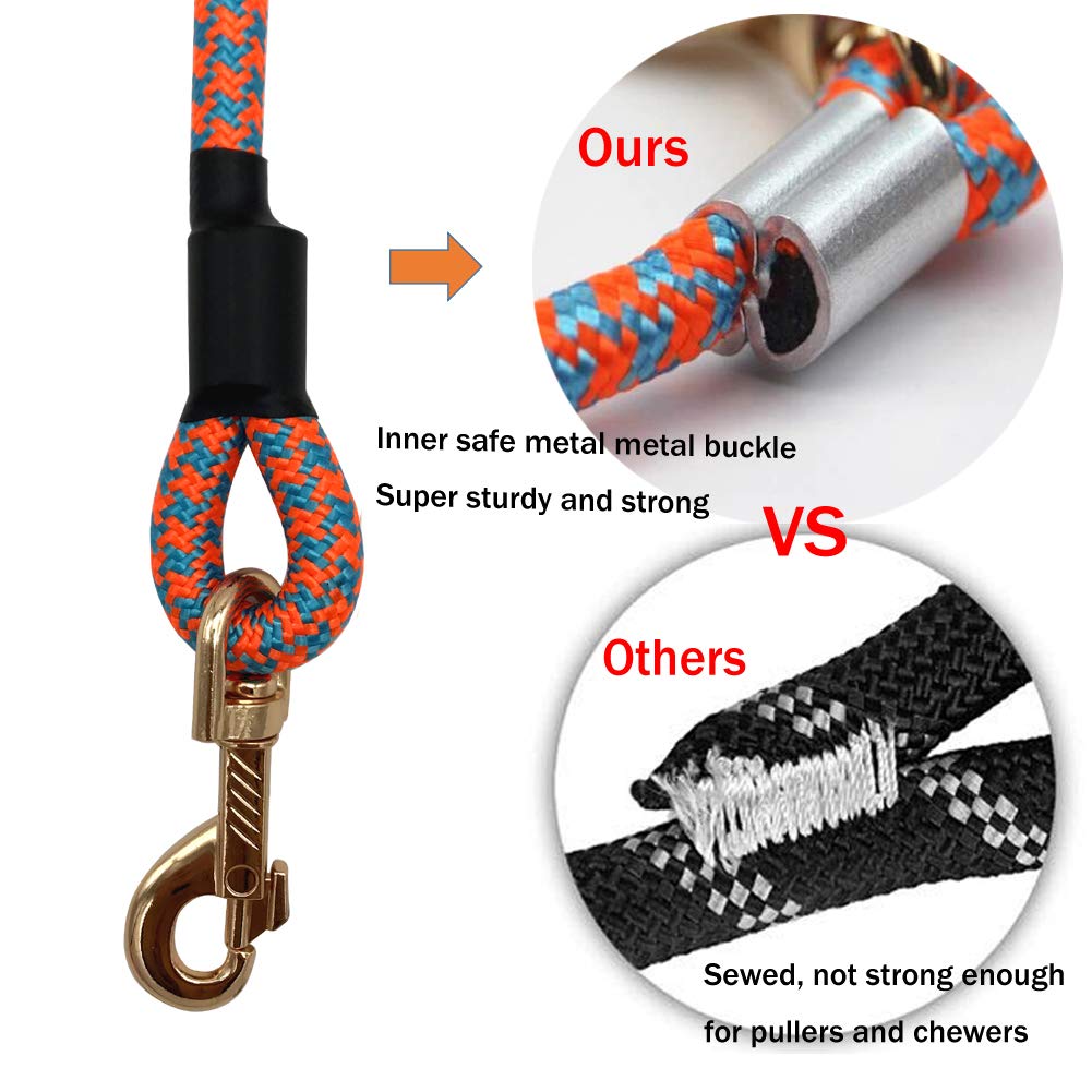 Shorven nylon strong dog rope lead metal clasp close-up highlighting security