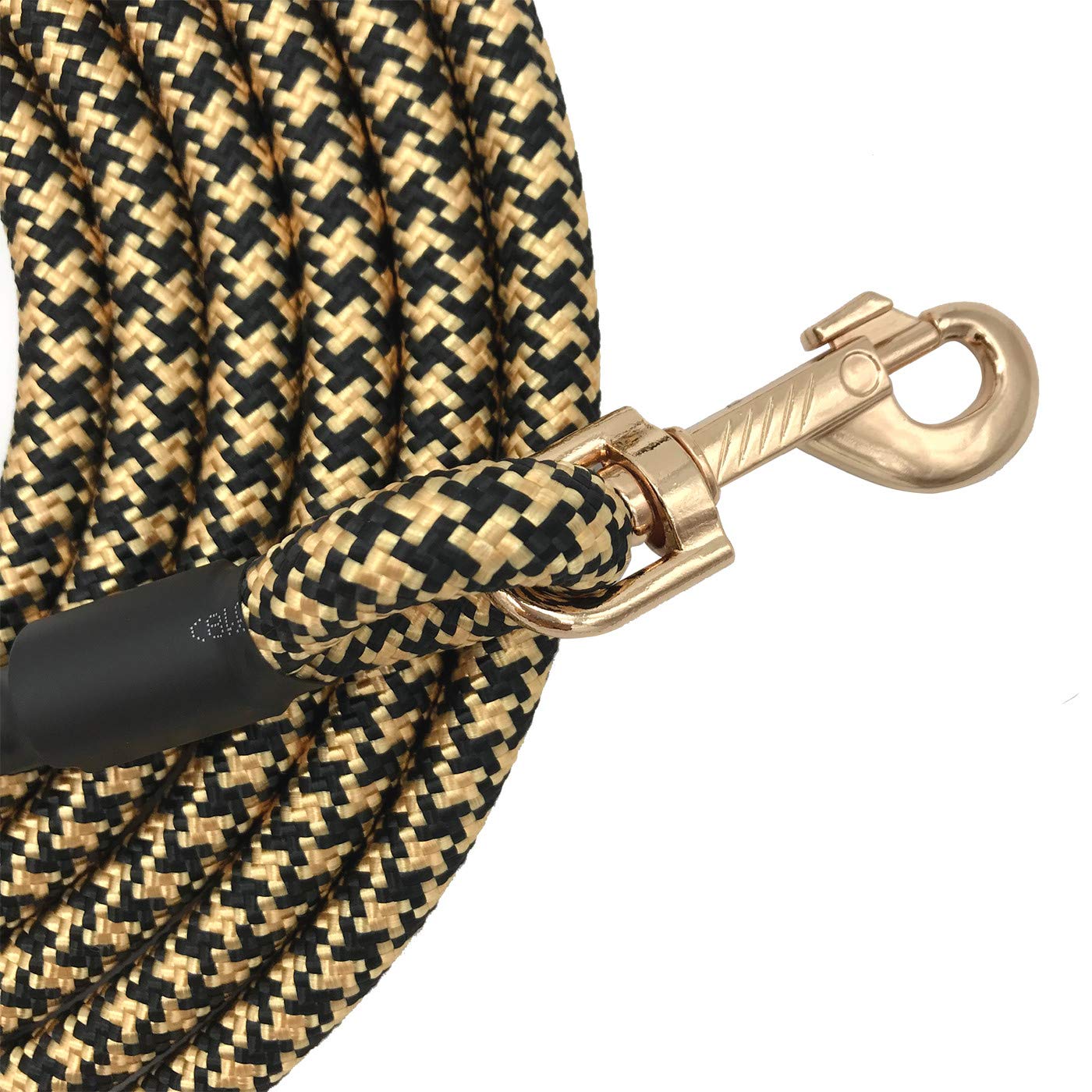 Shorven nylon strong dog rope lead with soft handle for 20ft black extended training