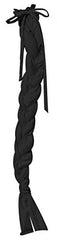 Showman durable Lycra braid-in tail bag black side view prevents tangling during transport