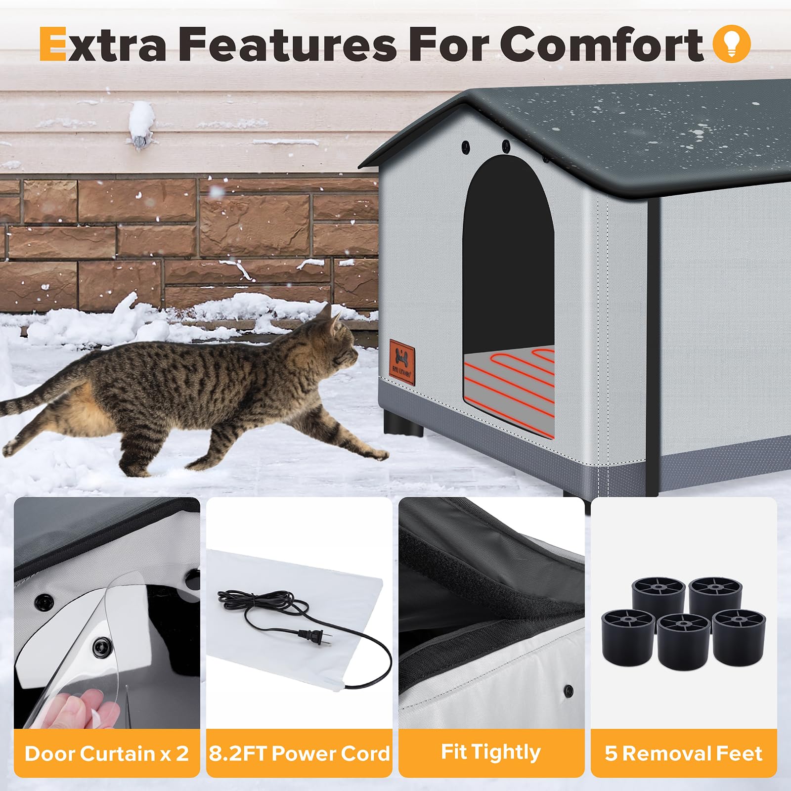 SHU UFANRO heated pad with 8.2ft cord ensures flexible placement.