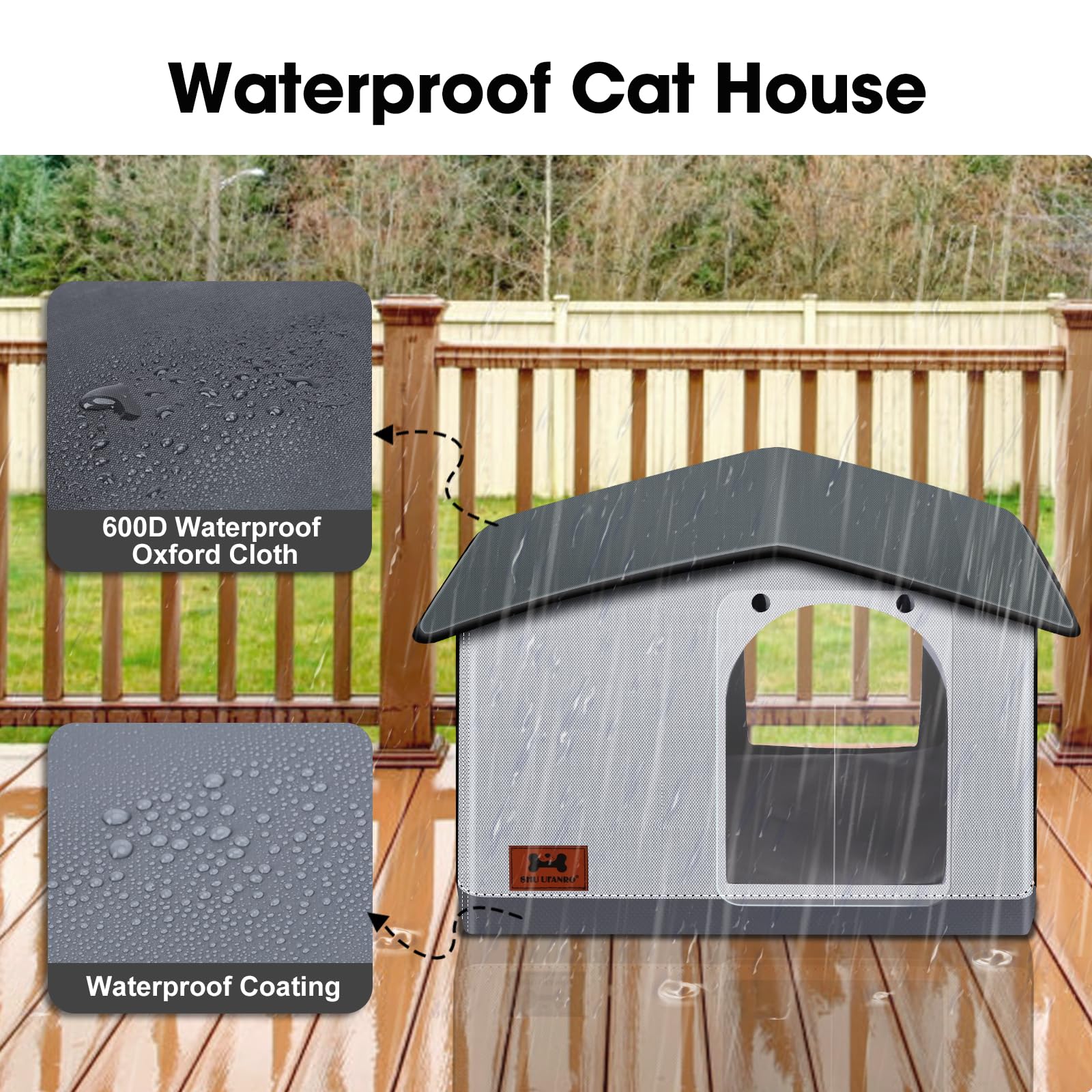 SHU UFANRO insulated heated cat house door flap blocks drafts while visibility remains