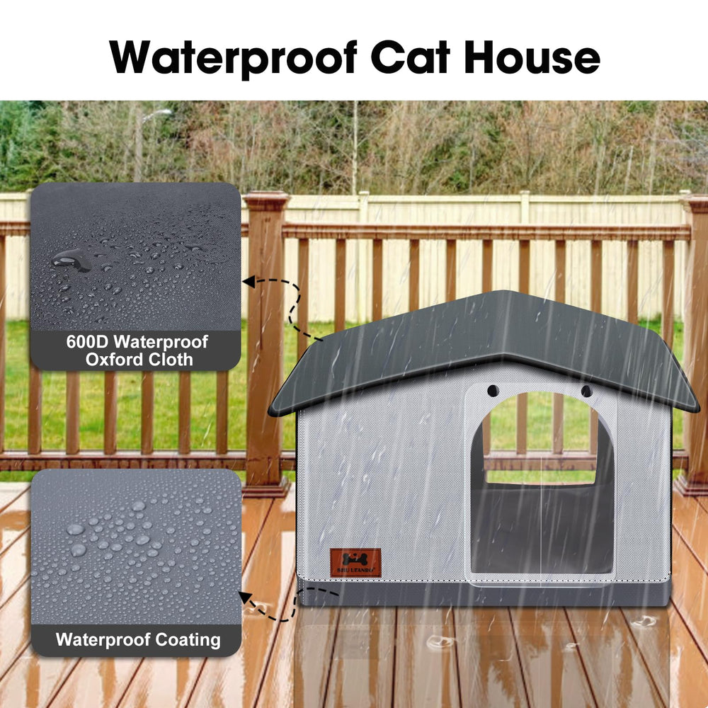 SHU UFANRO insulated heated cat house door flap blocks drafts while visibility remains