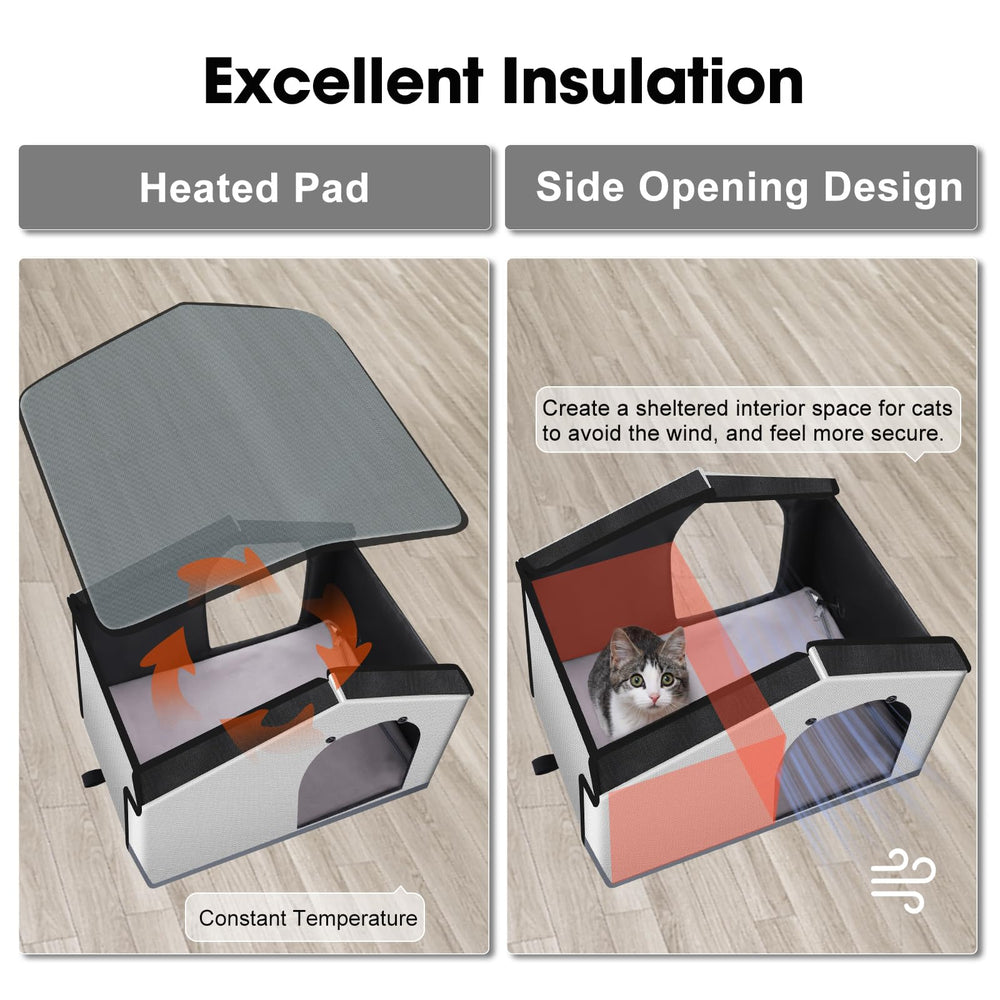 SHU UFANRO insulated heated cat house interior shows warm shelter for cold nights