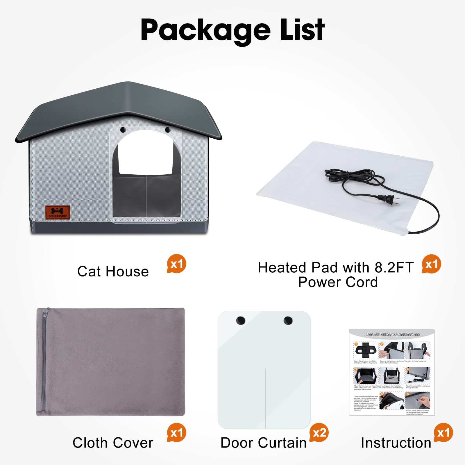 SHU UFANRO insulated heated cat house ideal outdoor shelter for feral cats