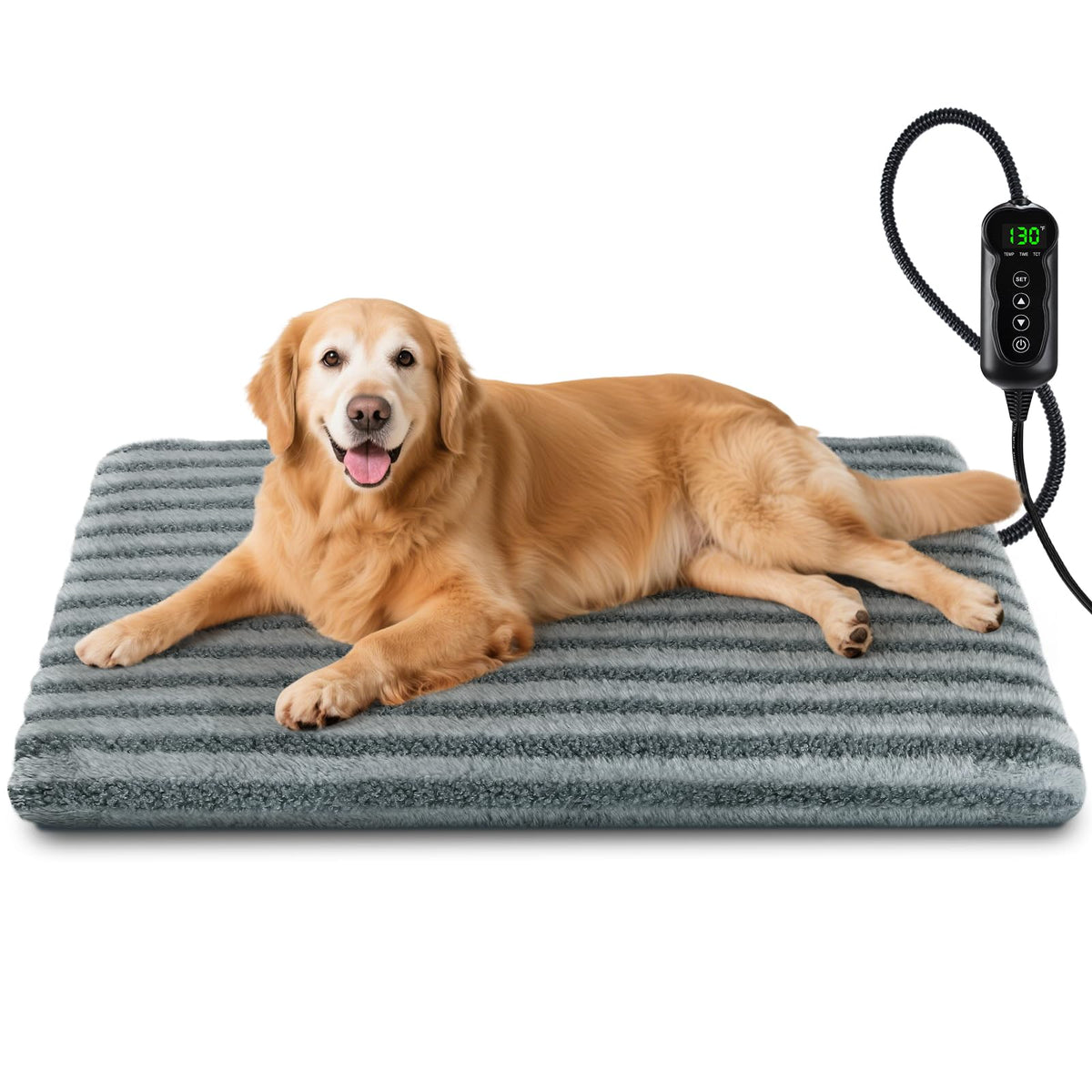 SHU UFANRO large pet heating pad front view delivering inviting warmth for dogs and cats.