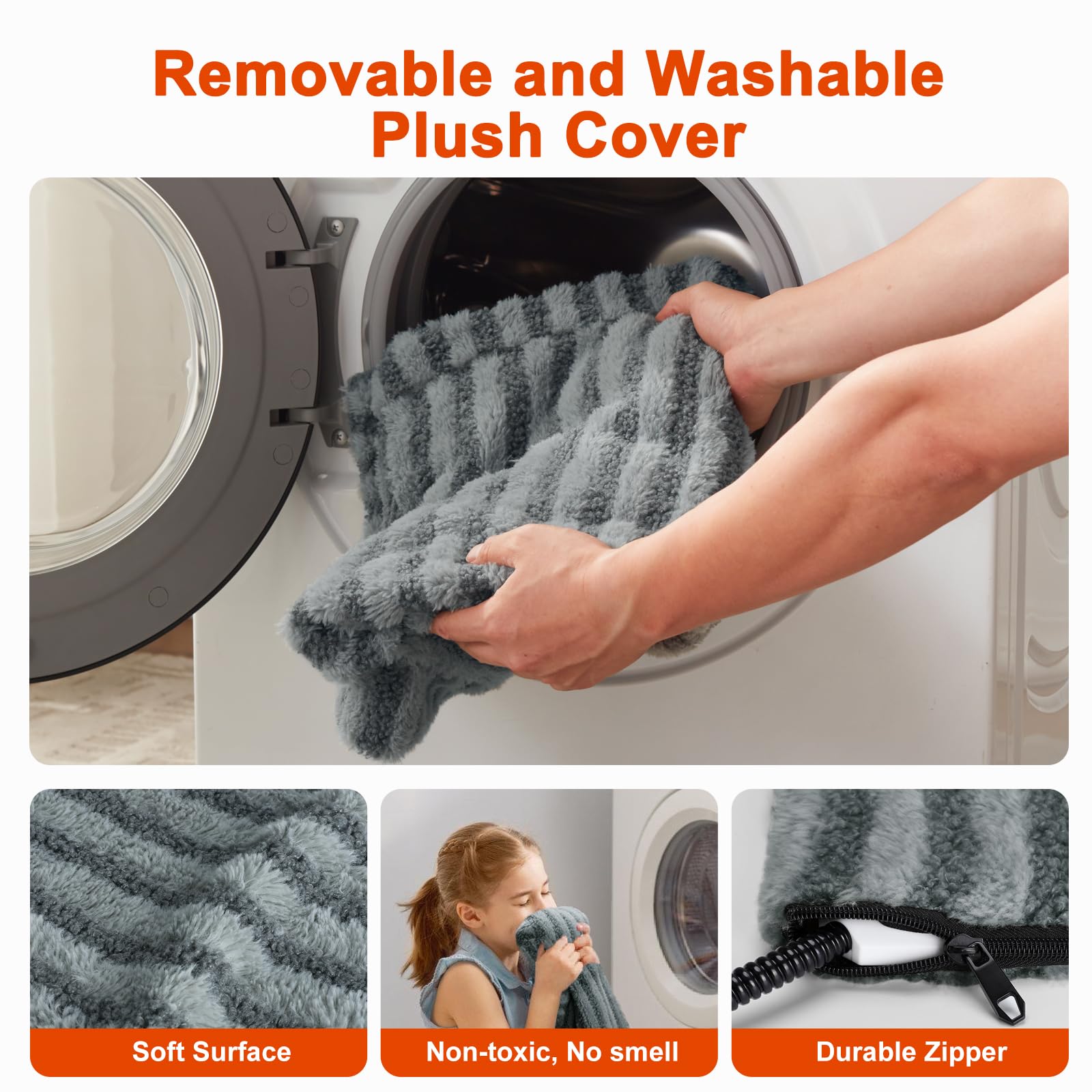 SHU UFANRO removable washable cover showing easy cleaning.