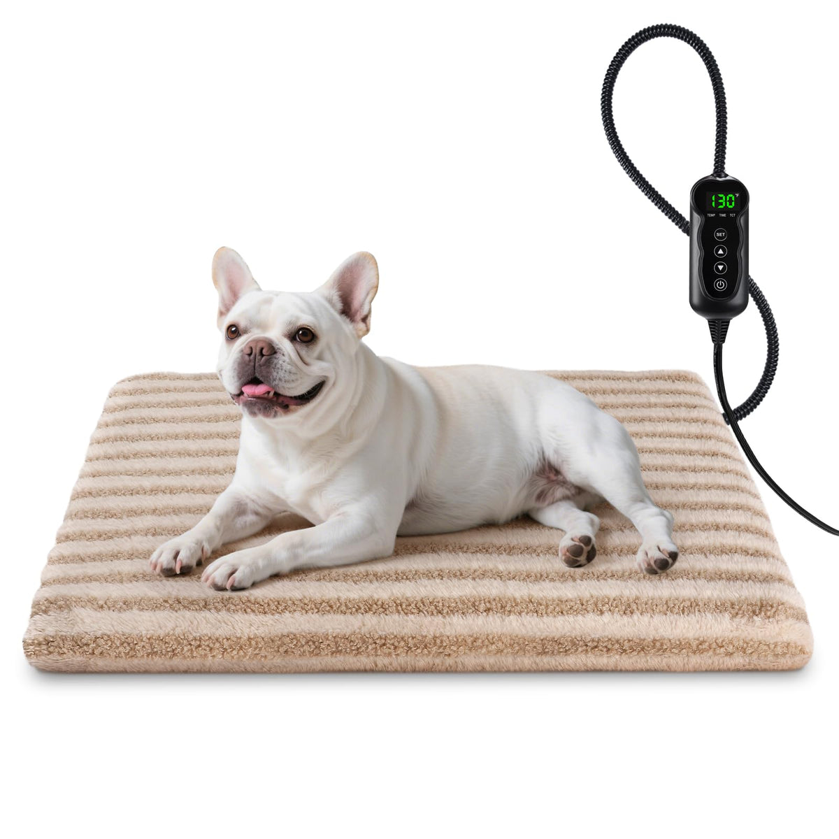 SHU UFANRO pet heating pad beige cover delivers cozy warmth for pets.