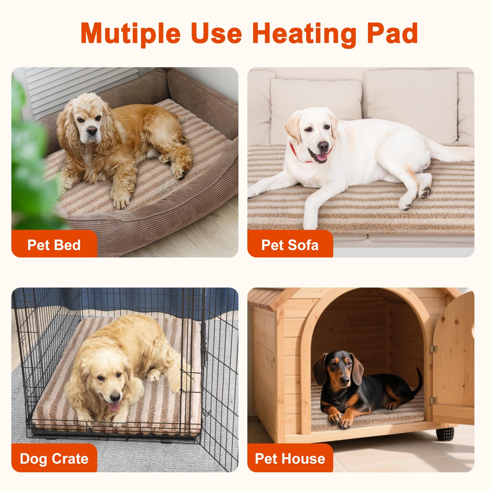 SHU UFANRO pad shown in-use with easy, accessible warmth for pets.