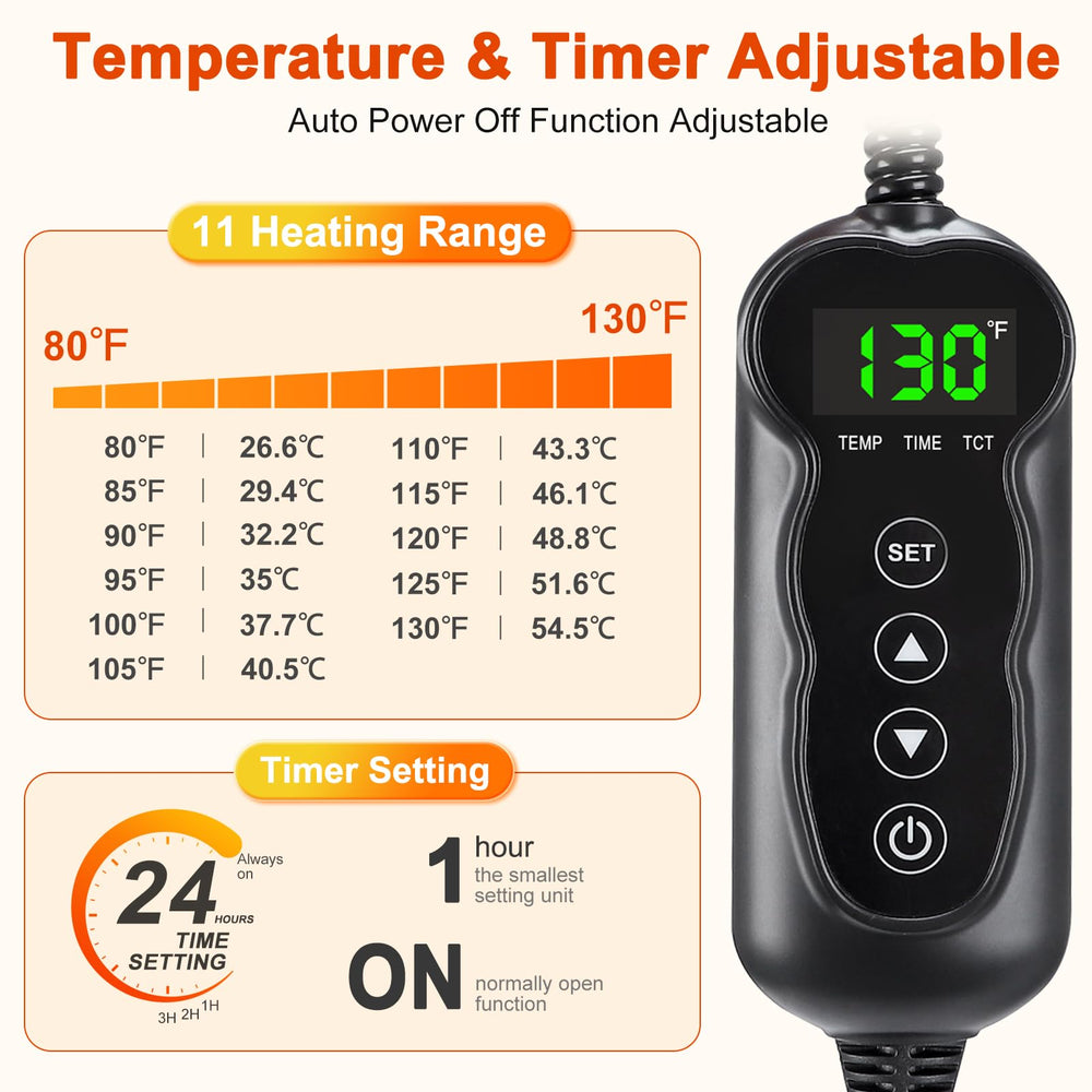 SHU UFANRO temperature dial shows 11 settings for precise warmth.