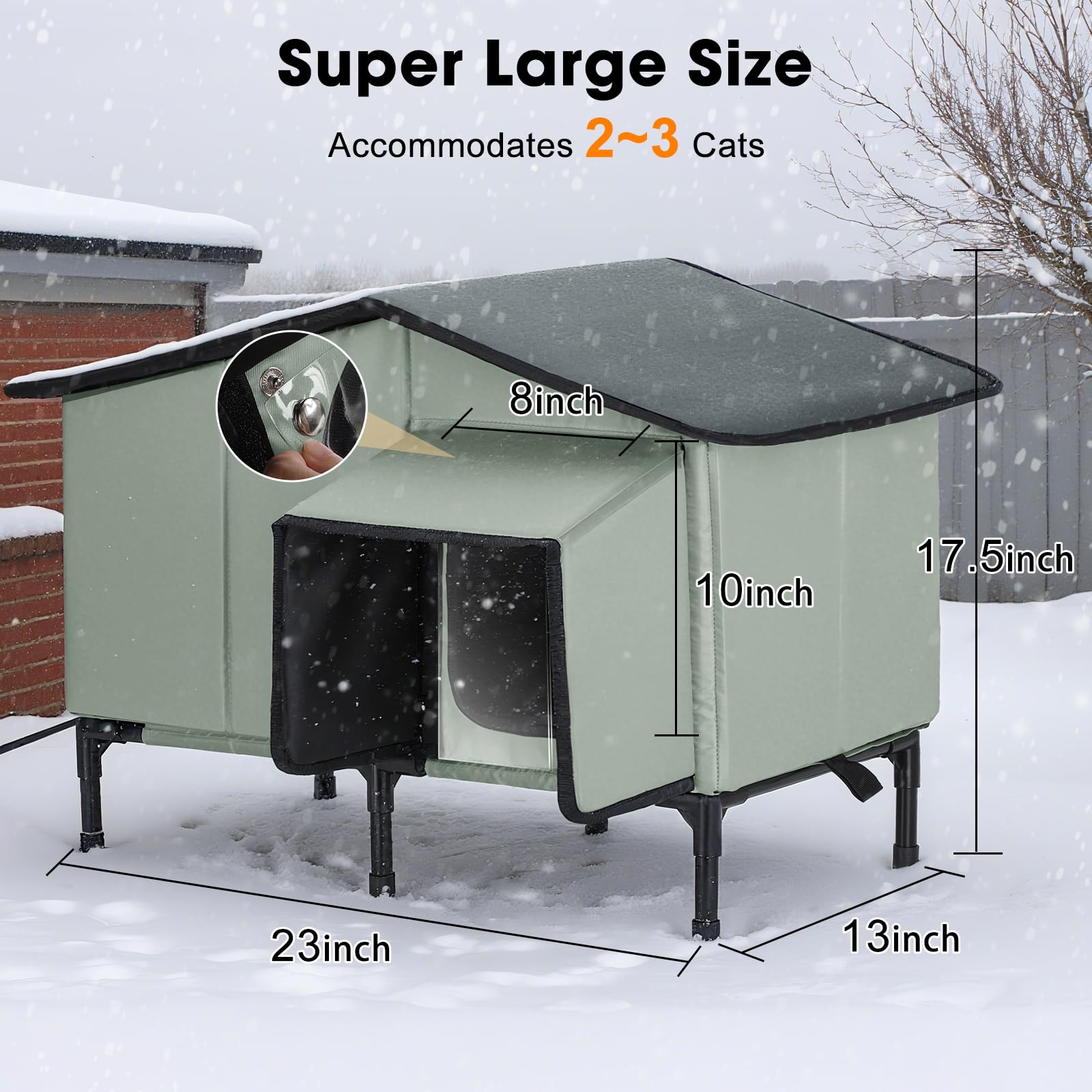 SHU UFANRO spacious cat house 23x17.5x13 for large or multiple cats