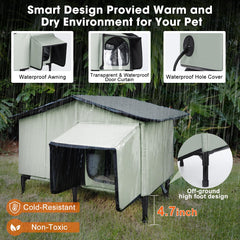 SHU UFANRO weatherproof cat house roof sheds rain and snow