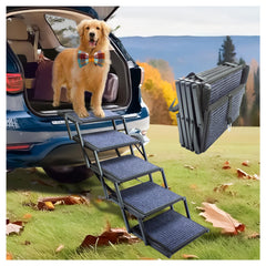SHUNLONG dog ramp car folded compact for easy storage during travel.