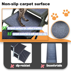 SHUNLONG dog ramp extended to 60 inches for vehicle access.