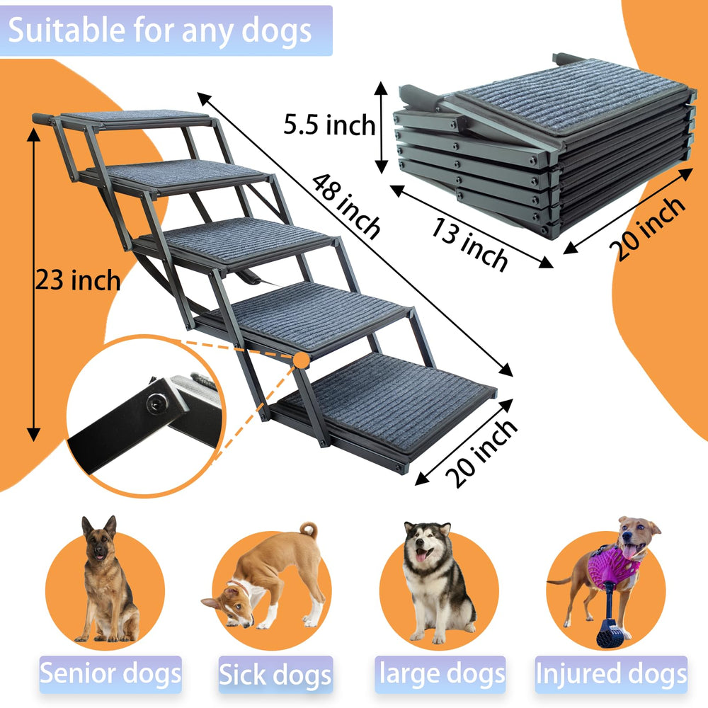 SHUNLONG folded dog stairs compact storage 20x13x5-5 inches for small spaces