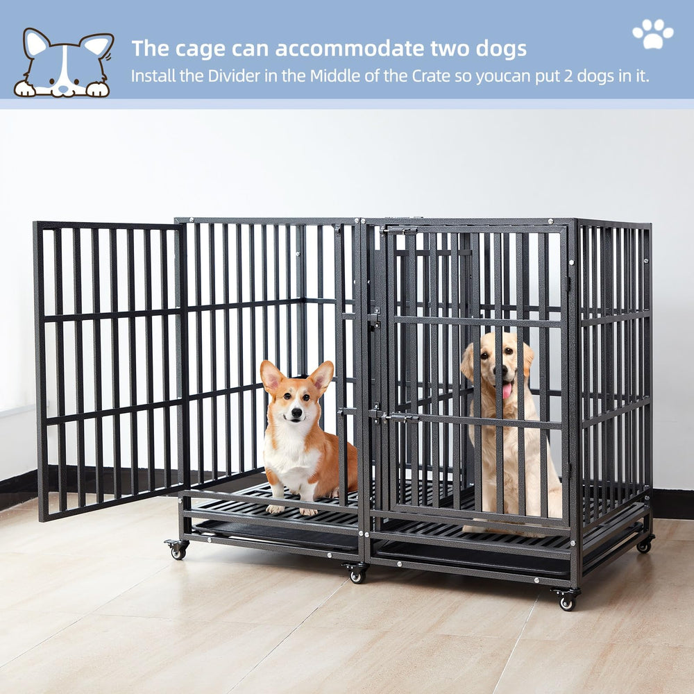 SHUSHIM 54inch interior view shows divider and ample space for two dogs
