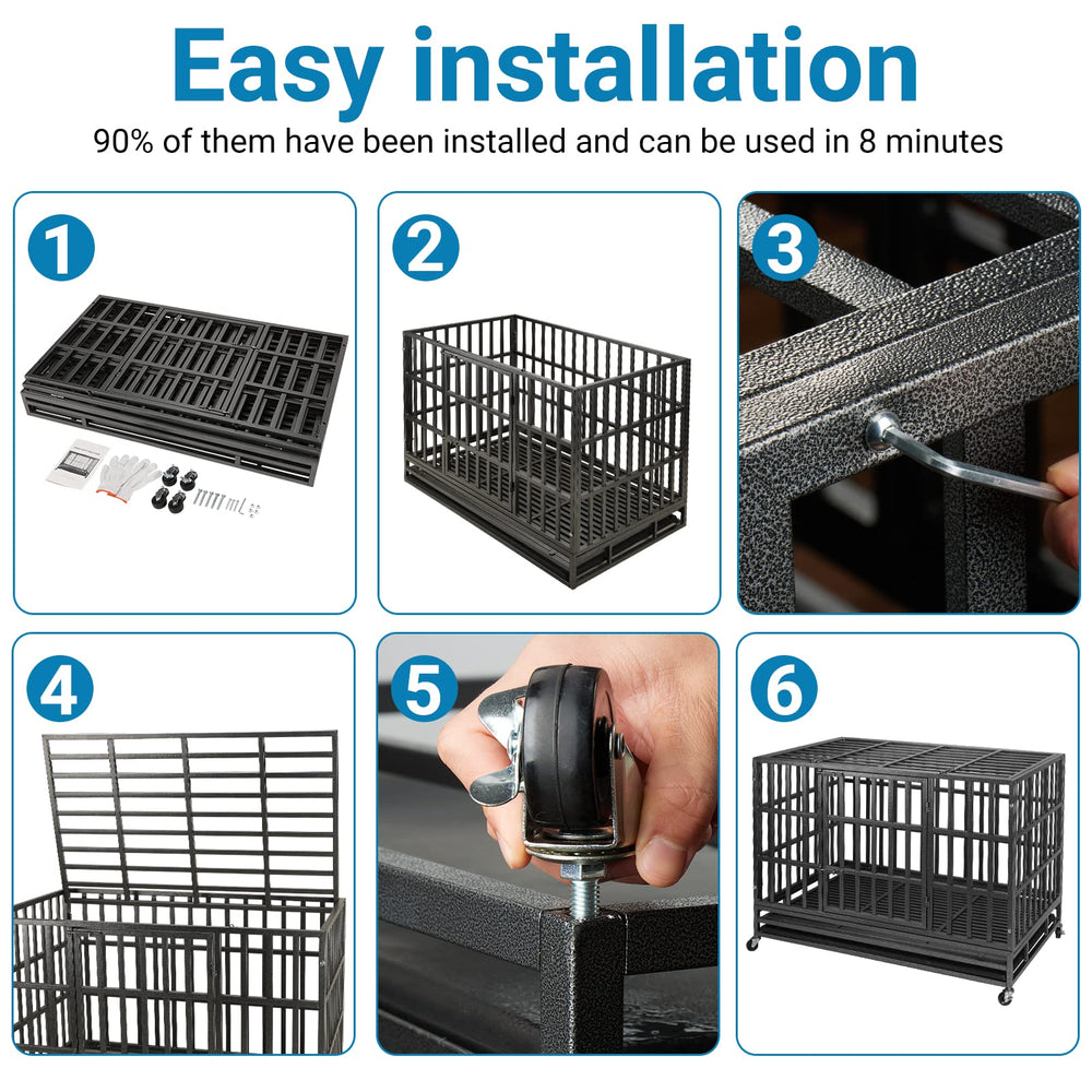 SHUSHIM heavy-duty crate provides space to stretch for large dogs.